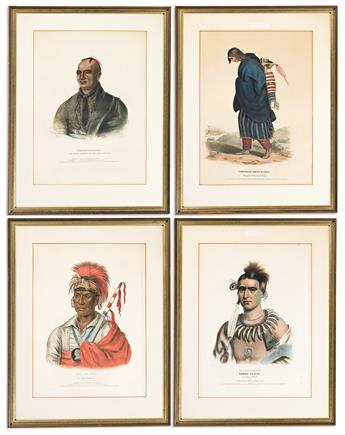 (NATIVE AMERICANS.) Thomas McKenney; and James Hall. Group of 10 hand-colored lithographed plates from the folio edition of